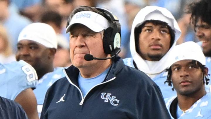 Nov 22, 2025; Chapel Hill, North Carolina, USA; North Carolina Tar Heels head coach Bill Belichick watches play during the first half at Kenan Stadium. Mandatory Credit: William Howard-Imagn Images Nov 22, 2025; Chapel Hill, North Carolina, USA; North Carolina Tar Heels head coach Bill Belichick watches play during the first half at Kenan Stadium. Mandatory Credit: William Howard-Imagn Images