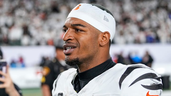 Cincinnati Bengals wide receiver Ja'Marr Chase (1) walks for the locker room after the fourth quarter of the NFL Week 7 game between the Cincinnati Bengals and the Pittsburgh Steelers at Paycor Stadium in downtown Cincinnati on Thursday, Oct. 16, 2025. The Bengals won, 33-31.