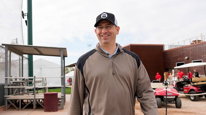 Cincinnati Reds president of baseball operations Nick Krall walks between fields at the Cincinnati Reds Player Development Complex in Goodyear, Ariz., on Wednesday, Feb. 12, 2025. Mandatory Credit: Sam Greene/USA TODAY NETWORK via Imagn Images Cincinnati Reds president of baseball operations Nick Krall walks between fields at the Cincinnati Reds Player Development Complex in Goodyear, Ariz., on Wednesday, Feb. 12, 2025. Mandatory Credit: Sam Greene/USA TODAY NETWORK via Imagn Images