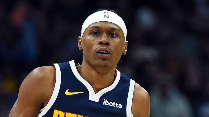 Mar 27, 2026; Denver, Colorado, USA; Denver Nuggets guard Peyton Watson (8) after making a basket during the second half against the Utah Jazz at Ball Arena. Mandatory Credit: Christopher Hanewinckel-Imagn Images Mar 27, 2026; Denver, Colorado, USA; Denver Nuggets guard Peyton Watson (8) after making a basket during the second half against the Utah Jazz at Ball Arena. Mandatory Credit: Christopher Hanewinckel-Imagn Images
