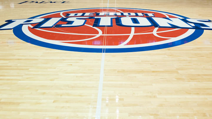 Dec 10, 2011; Auburn Hills, MI, USA; The Detroit Pistons logo before the game between the Oakland Golden Grizzlies and the Michigan Wolverines at The Palace. Mandatory Credit: Tim Fuller-Imagn Images Dec 10, 2011; Auburn Hills, MI, USA; The Detroit Pistons logo before the game between the Oakland Golden Grizzlies and the Michigan Wolverines at The Palace. Mandatory Credit: Tim Fuller-Imagn Images