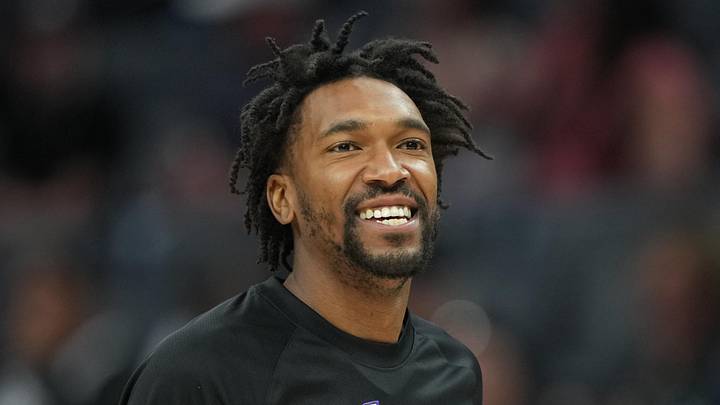 Apr 5, 2026; Sacramento, California, USA; Sacramento Kings guard Malik Monk (0) before the game against the LA Clippers at Golden 1 Center. Mandatory Credit: Darren Yamashita-Imagn Images