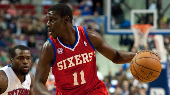 April 15, 2013; Auburn Hills, MI, USA; Philadelphia 76ers point guard Jrue Holiday (11) drives past Detroit Pistons point guard Will Bynum (12) during the first quarter at The Palace. Mandatory Credit: Tim Fuller-Imagn Images April 15, 2013; Auburn Hills, MI, USA; Philadelphia 76ers point guard Jrue Holiday (11) drives past Detroit Pistons point guard Will Bynum (12) during the first quarter at The Palace. Mandatory Credit: Tim Fuller-Imagn Images