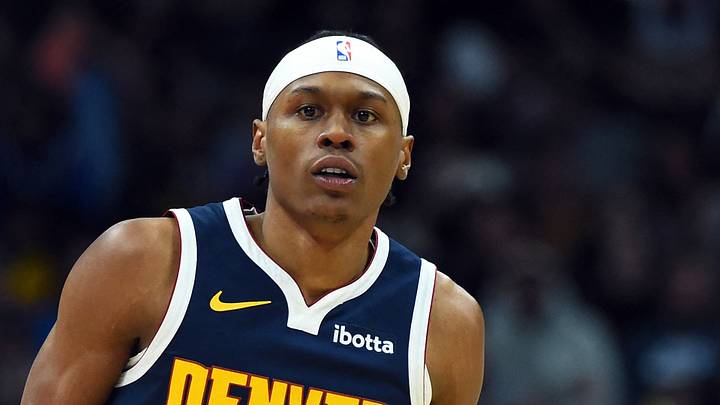 Mar 27, 2026; Denver, Colorado, USA; Denver Nuggets guard Peyton Watson (8) after making a basket during the second half against the Utah Jazz at Ball Arena. Mandatory Credit: Christopher Hanewinckel-Imagn Images Mar 27, 2026; Denver, Colorado, USA; Denver Nuggets guard Peyton Watson (8) after making a basket during the second half against the Utah Jazz at Ball Arena. Mandatory Credit: Christopher Hanewinckel-Imagn Images