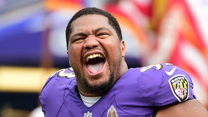Baltimore Ravens defensive end Calais Campbell. Mandatory Credit: Evan Habeeb-USA TODAY Sports Baltimore Ravens defensive end Calais Campbell. Mandatory Credit: Evan Habeeb-USA TODAY Sports