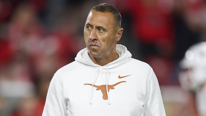 Texas Longhorns head coach Steve Sarkisian looks on prior to a game against the Georgia Bulldogs at Sanford Stadium. Texas Longhorns head coach Steve Sarkisian looks on prior to a game against the Georgia Bulldogs at Sanford Stadium.