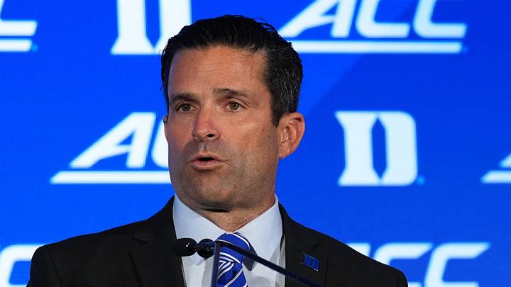 Jul 17, 2026; Charlotte, NC, USA; Duke head coach Manny Diaz talks with the media during interviews at Hilton Charlotte Uptown. Mandatory Credit: Jim Dedmon-Imagn Images Jul 17, 2026; Charlotte, NC, USA; Duke head coach Manny Diaz talks with the media during interviews at Hilton Charlotte Uptown. Mandatory Credit: Jim Dedmon-Imagn Images
