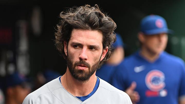 Aug 13, 2026; Washington, District of Columbia, USA; Chicago Cubs shortstop Dansby Swanson (7) in the dugout before the game against the Washington Nationals at Nationals Park. Mandatory Credit: Brad Mills-Imagn Images Aug 13, 2026; Washington, District of Columbia, USA; Chicago Cubs shortstop Dansby Swanson (7) in the dugout before the game against the Washington Nationals at Nationals Park. Mandatory Credit: Brad Mills-Imagn Images