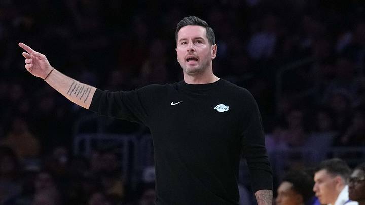 Oct 27, 2026; Los Angeles, California, USA; Los Angeles Lakers head coach JJ Redick watches against the Portland Trail Blazers in the first half at Crypto.com Arena. Mandatory Credit: Kirby Lee-Imagn Images Oct 27, 2026; Los Angeles, California, USA; Los Angeles Lakers head coach JJ Redick watches against the Portland Trail Blazers in the first half at Crypto.com Arena. Mandatory Credit: Kirby Lee-Imagn Images
