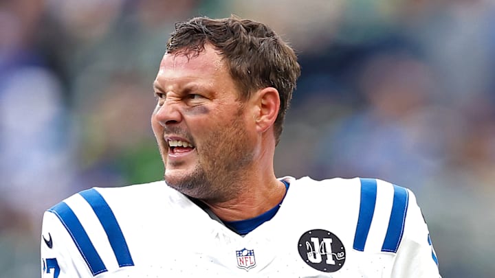 Philip Rivers on the field against the Seahawks