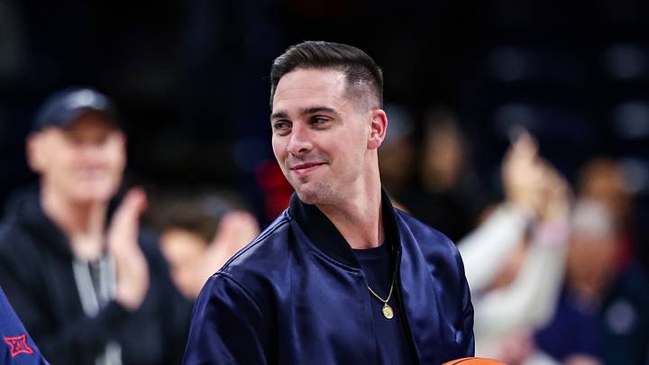Dec 18, 2024; Tucson, Arizona, USA; Indiana Pacers guard  TJ McConnell (9) gets inducted into the Arizona Wildcats Ring of Honor before the game of the Arizona Wildcats versus the Samford Bulldogs at McKale Center. Mandatory Credit: Aryanna Frank-Imagn Images