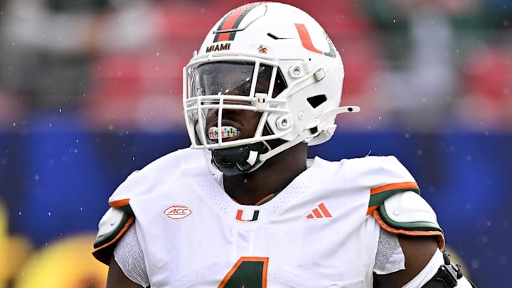 Miami Hurricanes defensive lineman Rueben Bain Jr. (4) Mandatory Credit: Jerome Miron-Imagn Images