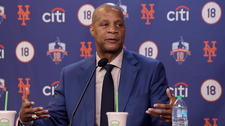 Jun 1, 2024; New York City, New York, USA; New York Mets former player Darryl Strawberry speaks during a press conference at Citi Field before his number is retired by the team in a ceremony before a game against the Arizona Diamondbacks. Mandatory Credit: Brad Penner-Imagn Images Jun 1, 2024; New York City, New York, USA; New York Mets former player Darryl Strawberry speaks during a press conference at Citi Field before his number is retired by the team in a ceremony before a game against the Arizona Diamondbacks. Mandatory Credit: Brad Penner-Imagn Images