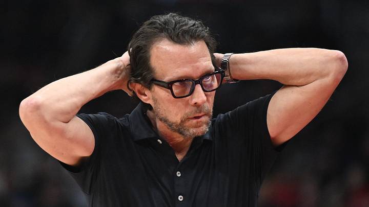 Atlanta Hawks head coach Quin Snyder reacts against the Toronto Raptors at Scotiabank Arena on January 5, 2026. Atlanta Hawks head coach Quin Snyder reacts against the Toronto Raptors at Scotiabank Arena on January 5, 2026.