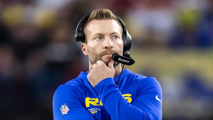 Dec 7, 2025; Glendale, Arizona, USA; Los Angeles Rams head coach Sean McVay against the Arizona Cardinals at State Farm Stadium. Mandatory Credit: Mark J. Rebilas-Imagn Images Dec 7, 2025; Glendale, Arizona, USA; Los Angeles Rams head coach Sean McVay against the Arizona Cardinals at State Farm Stadium. Mandatory Credit: Mark J. Rebilas-Imagn Images