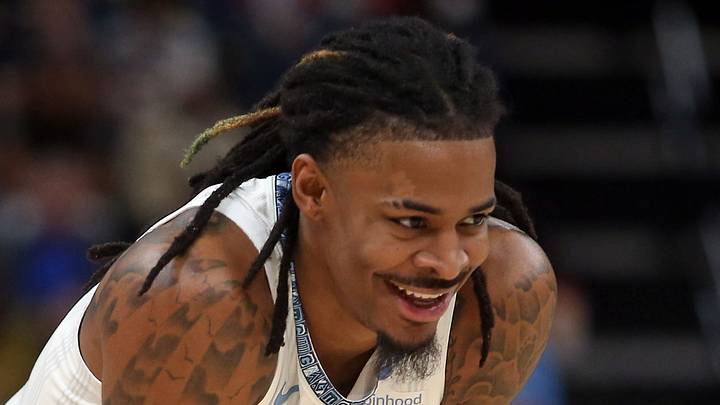 Memphis Grizzlies guard Ja Morant reacts during the second quarter against the Milwaukee Bucks. Memphis Grizzlies guard Ja Morant reacts during the second quarter against the Milwaukee Bucks.