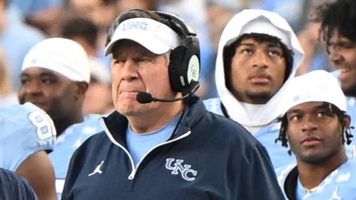 Nov 22, 2025; Chapel Hill, North Carolina, USA; North Carolina Tar Heels head coach Bill Belichick watches play during the first half against the Duke Blue Devils at Kenan Stadium. Mandatory Credit: William Howard-Imagn Images Nov 22, 2025; Chapel Hill, North Carolina, USA; North Carolina Tar Heels head coach Bill Belichick watches play during the first half against the Duke Blue Devils at Kenan Stadium. Mandatory Credit: William Howard-Imagn Images