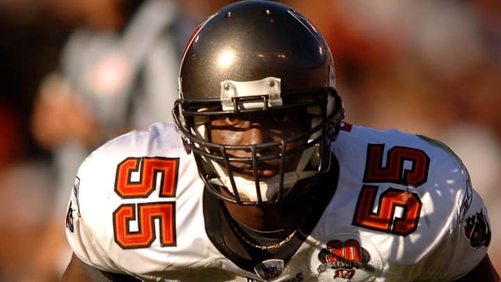 A potential draft target for Jason Licht is drawing some huge comparrisons to Tampa Bay Buccaneers legend Derrick Brooks. (Mandatory Credit: Mark J. Rebilas-Imagn Images Copyright © 2005 Mark J. Rebilas) A potential draft target for Jason Licht is drawing some huge comparrisons to Tampa Bay Buccaneers legend Derrick Brooks. (Mandatory Credit: Mark J. Rebilas-Imagn Images Copyright © 2005 Mark J. Rebilas)
