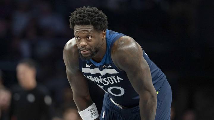 Feb 11, 2026; Minneapolis, Minnesota, USA; Minnesota Timberwolves forward Julius Randle (30) looks on against the Portland Trail Blazers in the second half at Target Center. Mandatory Credit: Jesse Johnson-Imagn Images