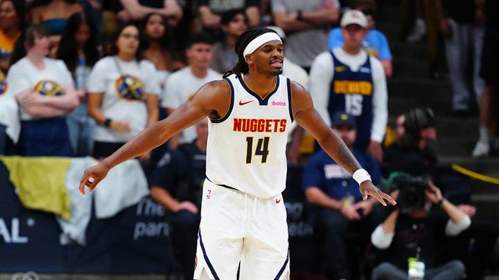 Oct 4, 2026; Boulder, Colorado, USA; Denver Nuggets forward Daron Holmes II (14) during the second half against the Utah Jazz at CU Events Center. Mandatory Credit: Ron Chenoy-Imagn Images Oct 4, 2026; Boulder, Colorado, USA; Denver Nuggets forward Daron Holmes II (14) during the second half against the Utah Jazz at CU Events Center. Mandatory Credit: Ron Chenoy-Imagn Images