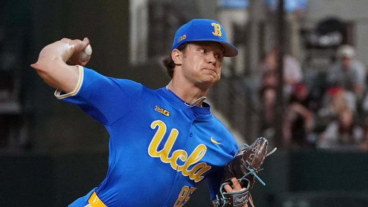 Mar 1, 2026; Arlington, TX, USA; UCLA Bruins against Mississippi State Bulldogs during the Amegy Bank College Baseball Series at Globe Life Field. Mandatory Credit: Dustin Safranek-Imagn Images