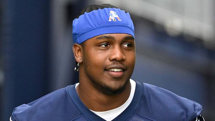 Jun 9, 2025; Foxborough, MA, USA; New England Patriots defensive end Bradyn Swinson (43) walks to the practice fields at Gillette Stadium. Mandatory Credit: Eric Canha-Imagn Images Jun 9, 2025; Foxborough, MA, USA; New England Patriots defensive end Bradyn Swinson (43) walks to the practice fields at Gillette Stadium. Mandatory Credit: Eric Canha-Imagn Images