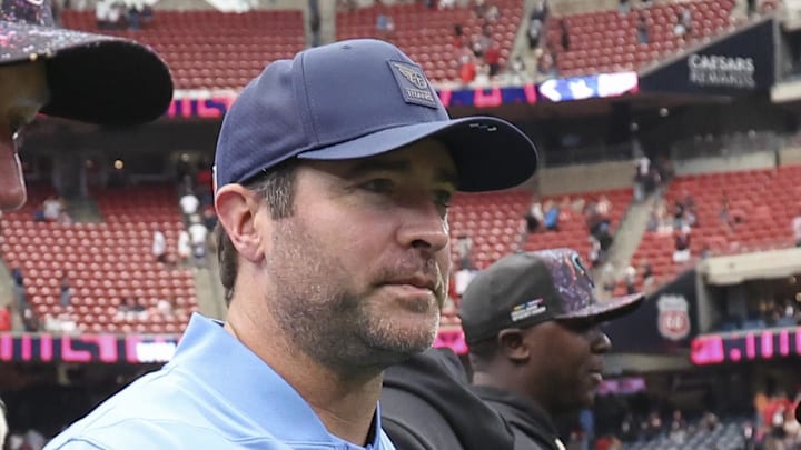 Tennessee Titans head coach Brian Callahan walks off the field after the game against the Houston Texans. Tennessee Titans head coach Brian Callahan walks off the field after the game against the Houston Texans.