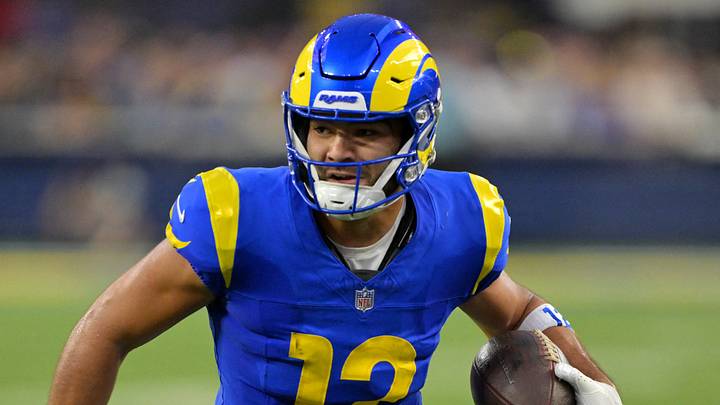 Oct 12, 2026; Inglewood, California, USA; Los Angeles Rams wide receiver Puka Nacua (12) runs after making a catch during the second quarter against the Buffalo Bills at SoFi Stadium. Mandatory Credit: Jayne Kamin-Oncea-Imagn Images Oct 12, 2026; Inglewood, California, USA; Los Angeles Rams wide receiver Puka Nacua (12) runs after making a catch during the second quarter against the Buffalo Bills at SoFi Stadium. Mandatory Credit: Jayne Kamin-Oncea-Imagn Images
