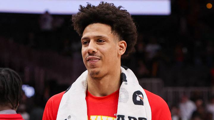 Atlanta Hawks forward Jalen Johnson (1) after a victory over the Milwaukee Bucks at State Farm Arena on March 14, 2026. Atlanta Hawks forward Jalen Johnson (1) after a victory over the Milwaukee Bucks at State Farm Arena on March 14, 2026.