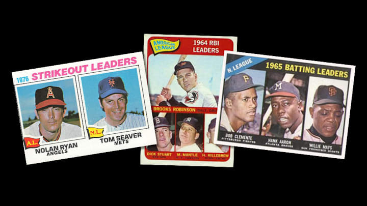 Assorted Topps League Leaders cards