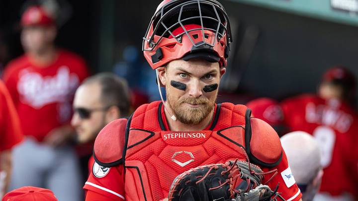Cincinnati Reds catcher Tyler Stephenson against the Los Angeles Dodgers