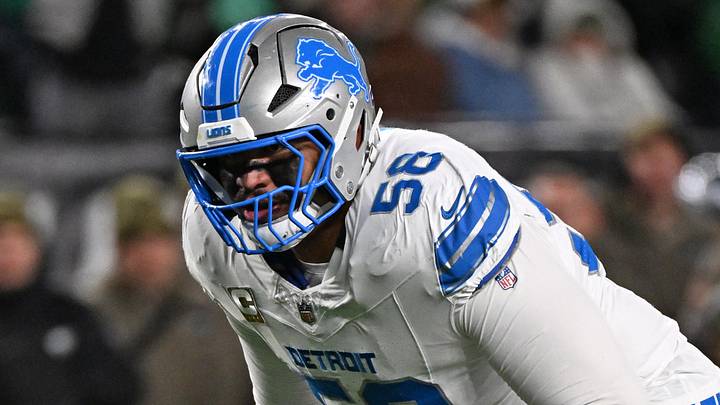 Detroit Lions offensive tackle Penei Sewell (58). Detroit Lions offensive tackle Penei Sewell (58).