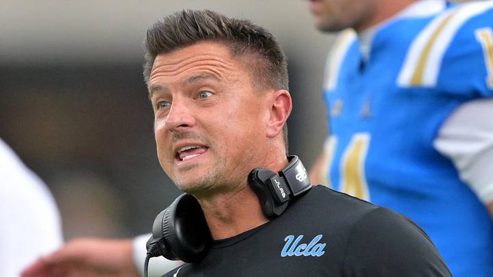 Oct 17, 2026; Pasadena, California, USA; UCLA Bruins head coach Bob Chesney in the first half against the Wisconsin Badgers at the Rose Bowl. Mandatory Credit: Jayne Kamin-Oncea-Imagn Images Oct 17, 2026; Pasadena, California, USA; UCLA Bruins head coach Bob Chesney in the first half against the Wisconsin Badgers at the Rose Bowl. Mandatory Credit: Jayne Kamin-Oncea-Imagn Images
