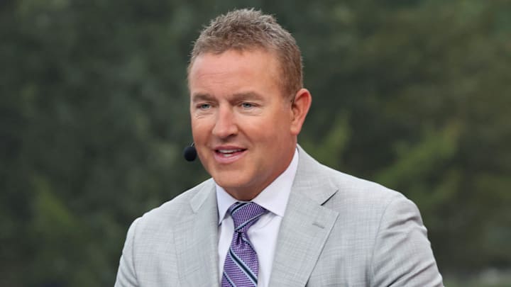 Kirk Herbstreit is on stage at ESPN College GameDay ahead of the University of Oklahoma-Michigan College football game on Sep 6, 2025 in Norman. Kirk Herbstreit is on stage at ESPN College GameDay ahead of the University of Oklahoma-Michigan College football game on Sep 6, 2025 in Norman.