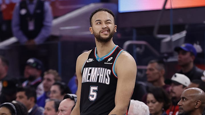 Feb 9, 2026; San Francisco, California, USA; Memphis Grizzlies forward Kyle Anderson (5) waits to re-enter the game during the second quarter against the Golden State Warriors at Chase Center. Mandatory Credit: Kelley L Cox-Imagn Images Feb 9, 2026; San Francisco, California, USA; Memphis Grizzlies forward Kyle Anderson (5) waits to re-enter the game during the second quarter against the Golden State Warriors at Chase Center. Mandatory Credit: Kelley L Cox-Imagn Images