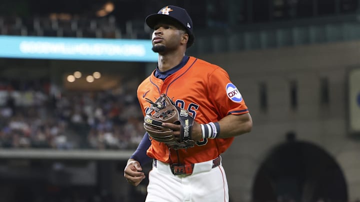 Brice Matthews runs off the field. 