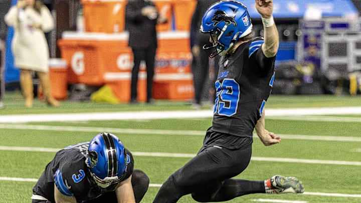 Detroit Lions punter Jack Fox and kicker Jake Bates