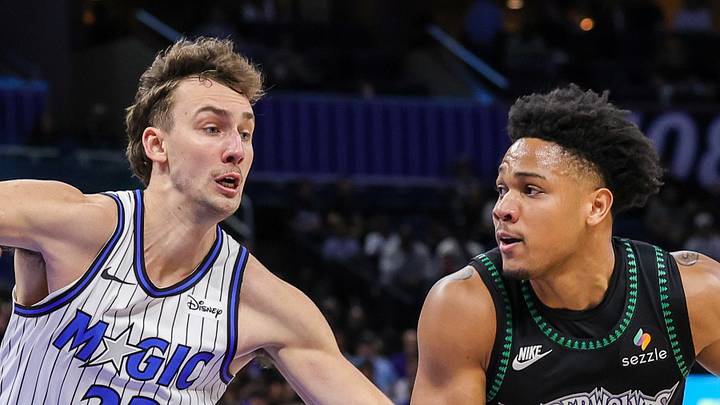 Minnesota Timberwolves guard Terrence Shannon Jr. drives around Orlando Magic forward Franz Wagner. Minnesota Timberwolves guard Terrence Shannon Jr. drives around Orlando Magic forward Franz Wagner.