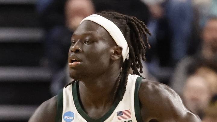 Michigan State's Kur Teng cycles a pass against North Dakota State in the first round of the NCAA Tournament at the KeyBank Center on Thursday, March 19, 2026. Michigan State's Kur Teng cycles a pass against North Dakota State in the first round of the NCAA Tournament at the KeyBank Center on Thursday, March 19, 2026.