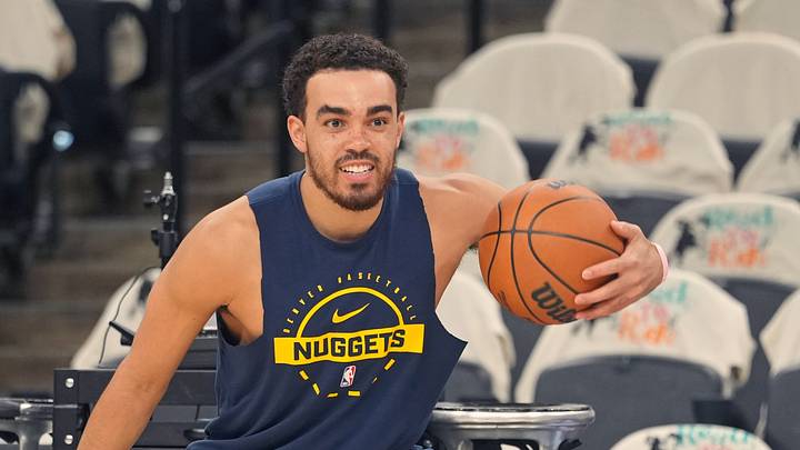 Apr 12, 2026; San Antonio, Texas, USA; Denver Nuggets guard Tyus Jones warms up before a game against the San Antonio Spurs at Frost Bank Center. Mandatory Credit: Scott Wachter-Imagn Images Apr 12, 2026; San Antonio, Texas, USA; Denver Nuggets guard Tyus Jones warms up before a game against the San Antonio Spurs at Frost Bank Center. Mandatory Credit: Scott Wachter-Imagn Images
