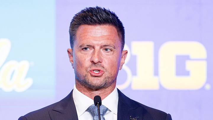 Jul 29, 2026; Chicago, IL, USA; UCLA Football head coach Bob Chesney speaks during Big Ten Media Days at Hilton Chicago. Mandatory Credit: Kamil Krzaczynski-Imagn Images