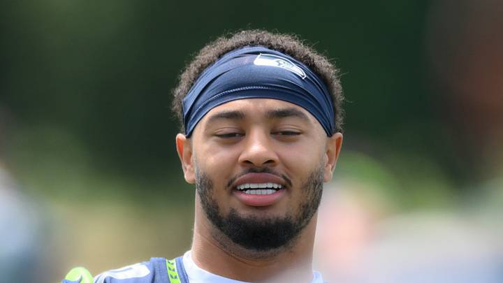 Seattle Seahawks wide receiver Jaxon Smith-Njigba during training