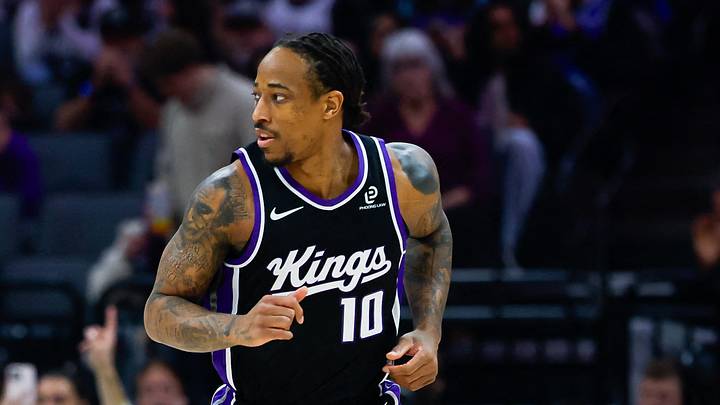 Jan 14, 2026; Sacramento, California, USA; Sacramento Kings guard DeMar DeRozan (10) reacts after scoring a basket during the first quarter against the New York Knicks at Golden 1 Center. Mandatory Credit: Sergio Estrada-Imagn Images Jan 14, 2026; Sacramento, California, USA; Sacramento Kings guard DeMar DeRozan (10) reacts after scoring a basket during the first quarter against the New York Knicks at Golden 1 Center. Mandatory Credit: Sergio Estrada-Imagn Images