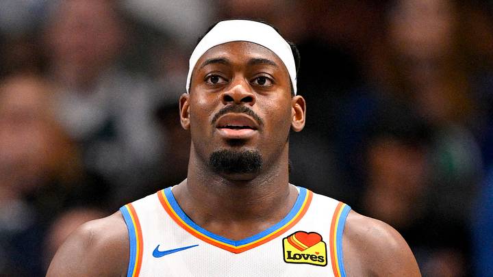 Oklahoma City Thunder guard Luguentz Dort (5) against the Dallas Mavericks at the American Airlines Center on January 17, 2025. Oklahoma City Thunder guard Luguentz Dort (5) against the Dallas Mavericks at the American Airlines Center on January 17, 2025.
