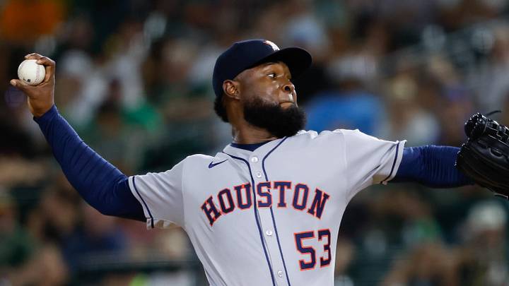 Sep 23, 2025; West Sacramento, California, USA; Houston Astros starting pitcher Cristian Javier (53) throws during the second inning against the Athletics at Sutter Health Park. Mandatory Credit: Sergio Estrada-Imagn Images
