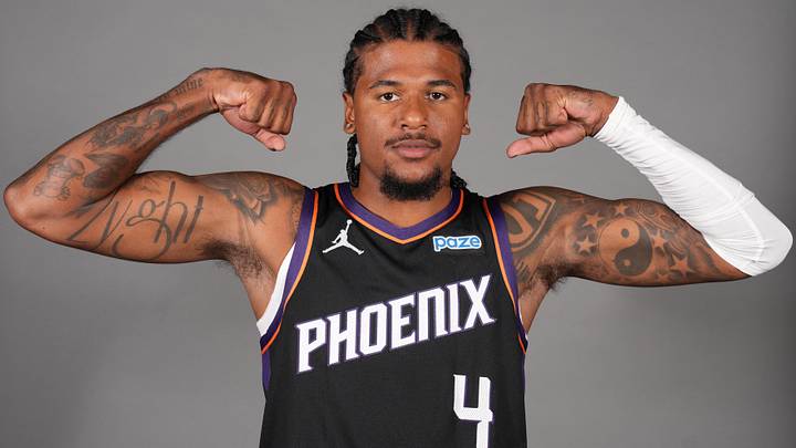 Sep 28, 2026; Phoenix, AZ, USA; Phoenix Suns guard Jalen Green (4) poses for a photo on Media Day at Mortgage Matchup Center. Mandatory Credit: Rick Scuteri-Imagn Images Sep 28, 2026; Phoenix, AZ, USA; Phoenix Suns guard Jalen Green (4) poses for a photo on Media Day at Mortgage Matchup Center. Mandatory Credit: Rick Scuteri-Imagn Images