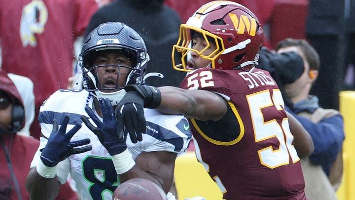 Washington Commanders linebacker Sonny Styles and Seattle Seahawks running back Jadarian Price