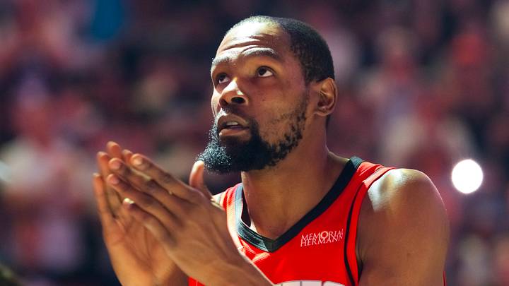 Apr 7, 2026; Phoenix, Arizona, USA; Houston Rockets forward Kevin Durant (7) against the Phoenix Suns at Mortgage Matchup Center. Mandatory Credit: Mark J. Rebilas-Imagn Images Apr 7, 2026; Phoenix, Arizona, USA; Houston Rockets forward Kevin Durant (7) against the Phoenix Suns at Mortgage Matchup Center. Mandatory Credit: Mark J. Rebilas-Imagn Images