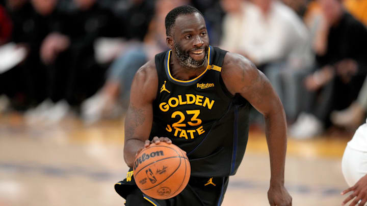 May 12, 2025; San Francisco, California, USA; Golden State Warriors forward Draymond Green (23) dribbles the ball against the Minnesota Timberwolves in the fourth quarter during game four of the second round for the 2025 NBA Playoffs at Chase Center. May 12, 2025; San Francisco, California, USA; Golden State Warriors forward Draymond Green (23) dribbles the ball against the Minnesota Timberwolves in the fourth quarter during game four of the second round for the 2025 NBA Playoffs at Chase Center.