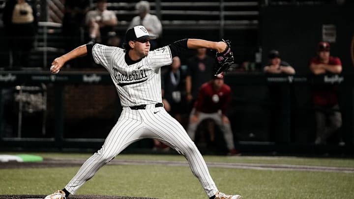 Luke Guth comes in relief for Vanderbilt baseball. Luke Guth comes in relief for Vanderbilt baseball.